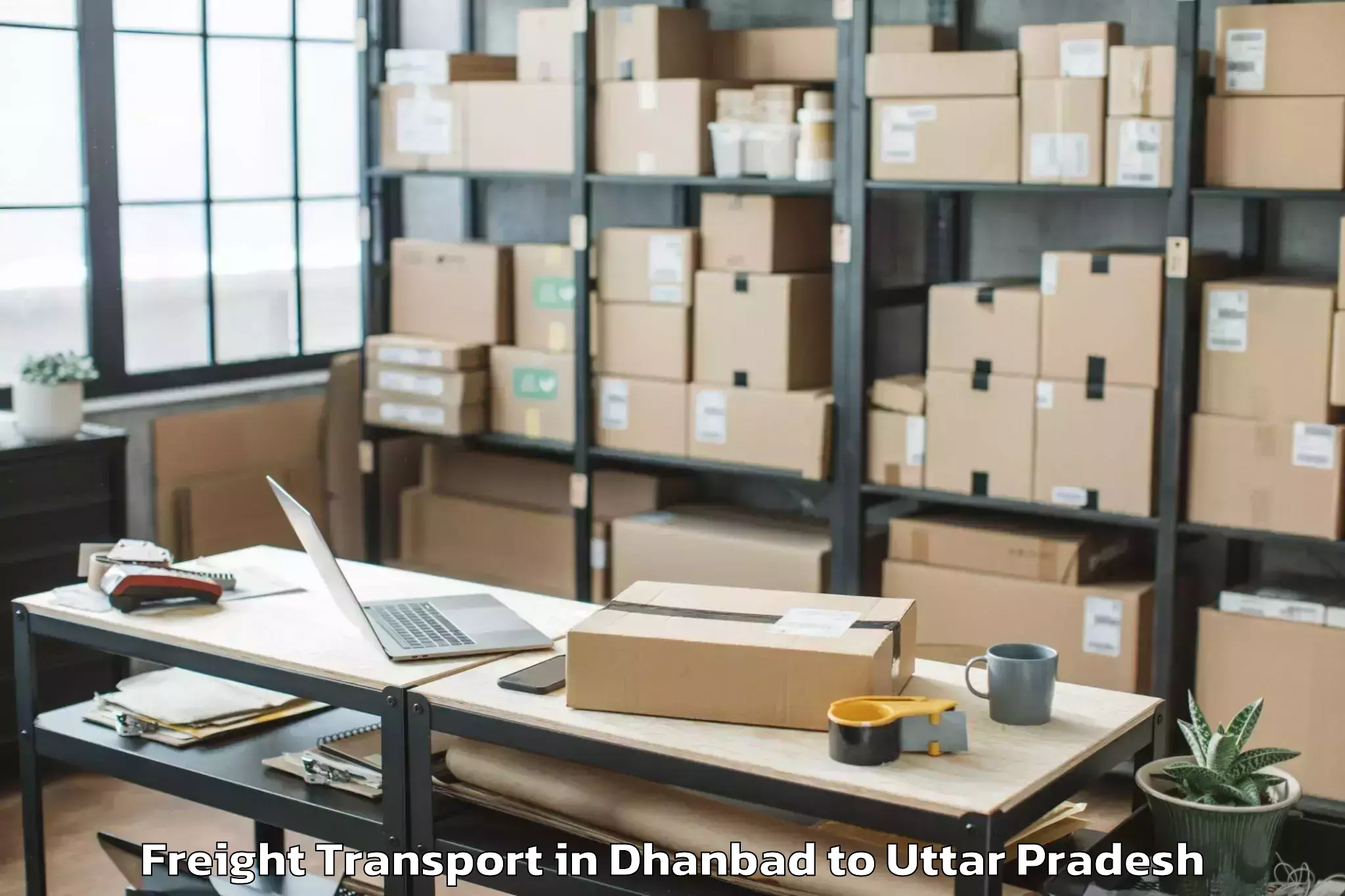 Book Dhanbad to Jhusi Freight Transport Online